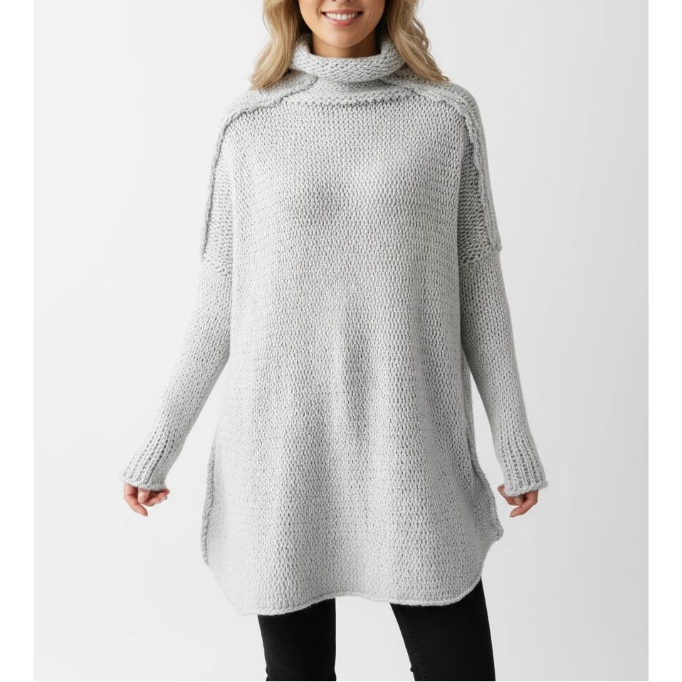 Langer Strickpullover