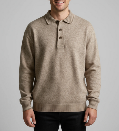 Langarm Polo Strickpullover